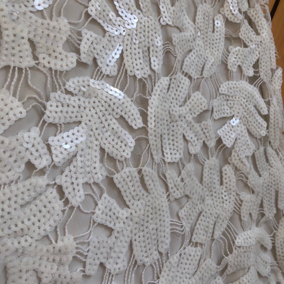 BCBG WHITE PARTY sequins lined dress 12